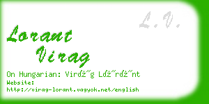 lorant virag business card